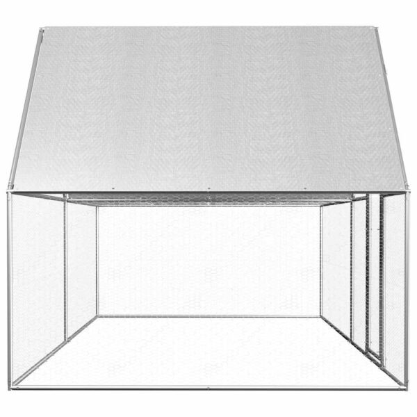 vidaXL Chicken Coop 4x2x2 m Galvanised Steel - Image 3