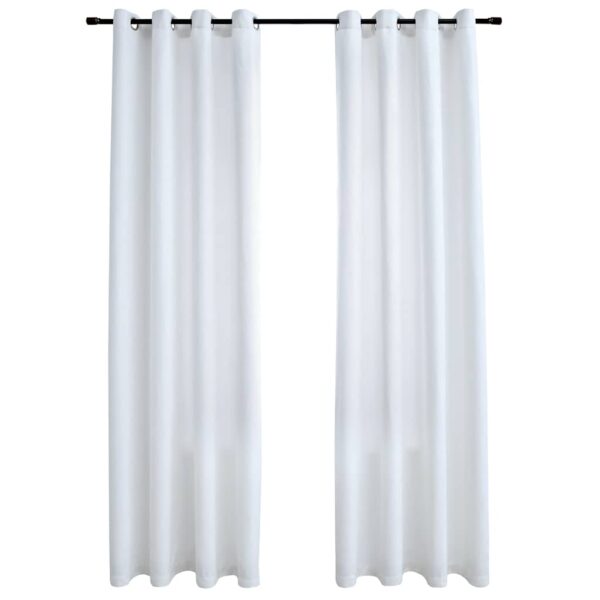 vidaXL Blackout Curtains with Metal Rings 2 pcs Off White 140x245 cm - Image 2