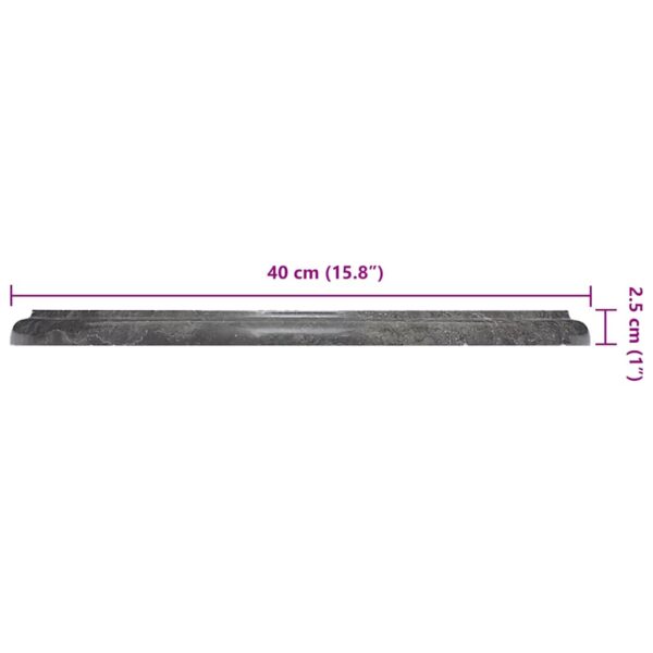 vidaXL Table Top Black Ø40x2.5 cm Marble - Image 7