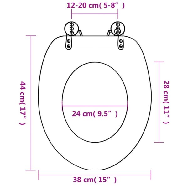 vidaXL Toilet Seats with Lids 2 pcs MDF Sea Star - Image 9