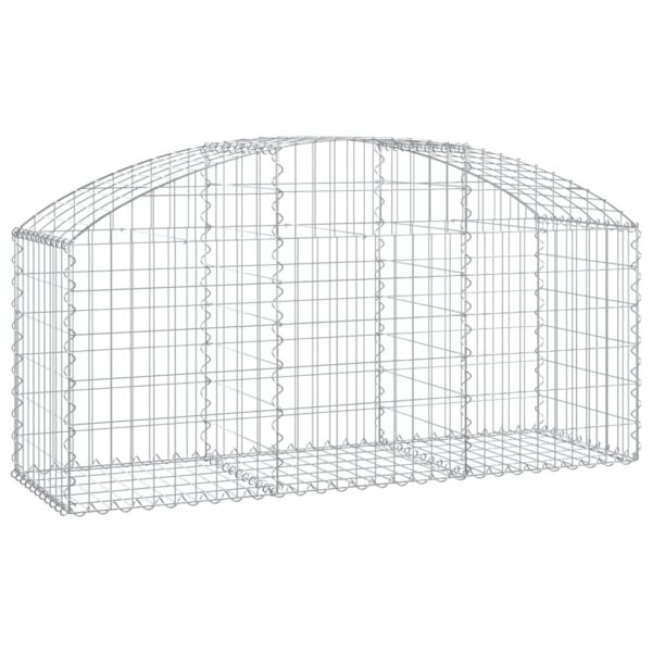 vidaXL Arched Gabion Basket 150x50x60/80 cm Galvanised Iron - Image 2