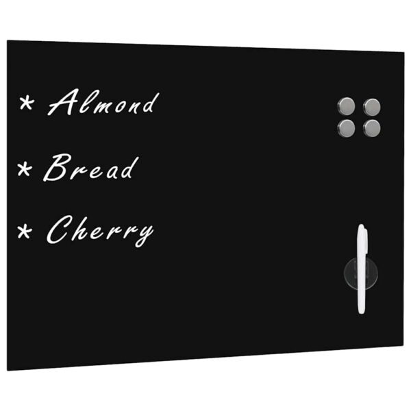 vidaXL Wall Mounted Magnetic Blackboard Glass 80x60 cm - Image 1