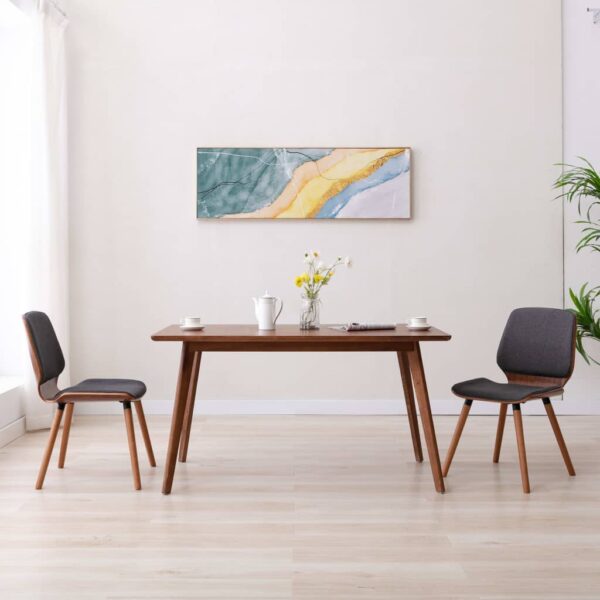 vidaXL Dining Chairs 2 pcs Grey Fabric - Image 1