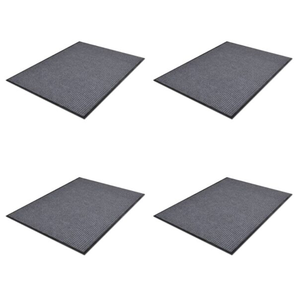 vidaXL PVC Door Mats 4 pcs Grey 90x60 cm - Image 1