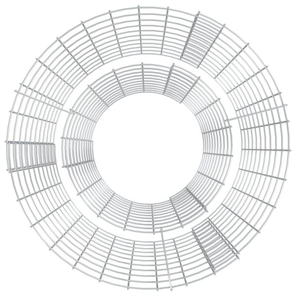 vidaXL Gabion Fire Pit Ø 50 cm Galvanised Iron - Image 3