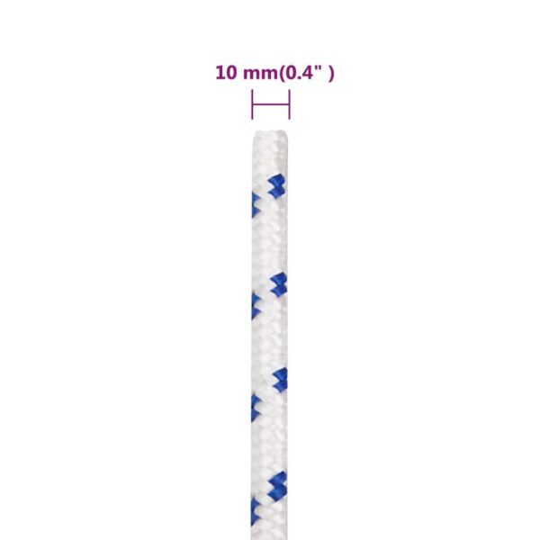 vidaXL Boat Rope White 10 mm 25 m Polypropylene - Image 6