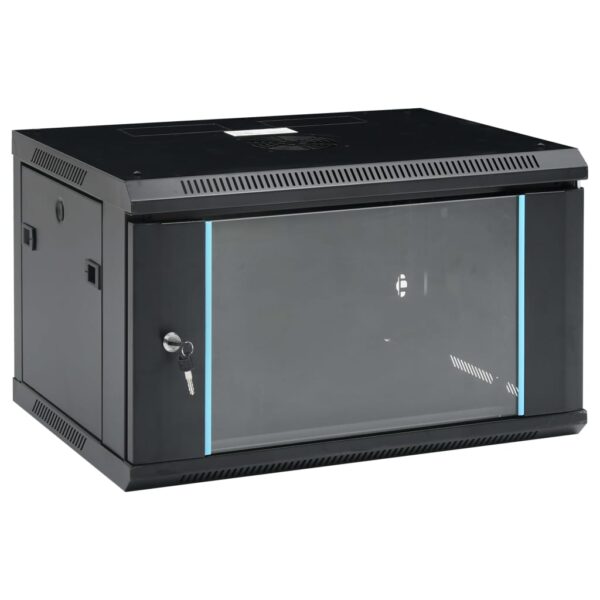 vidaXL 6U Wall Mounted Network Cabinet 19" IP20 600x450x375 mm - Image 1