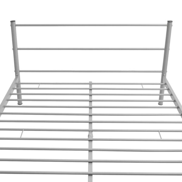 vidaXL Bed Frame without Mattress Grey Metal Double Size - Image 5
