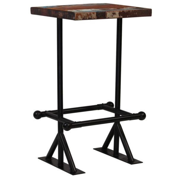 vidaXL Bar Table Solid Reclaimed Wood Multicolour 60x60x107 cm - Image 11