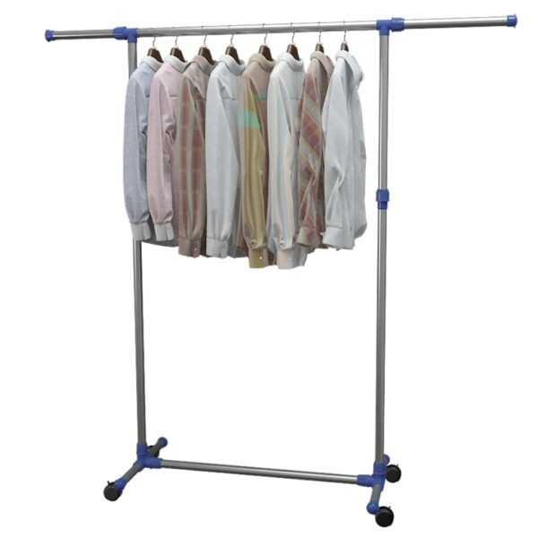 vidaXL Adjustable Clothes Rack Stainless Steel 165x44x150 cm Silver - Image 7