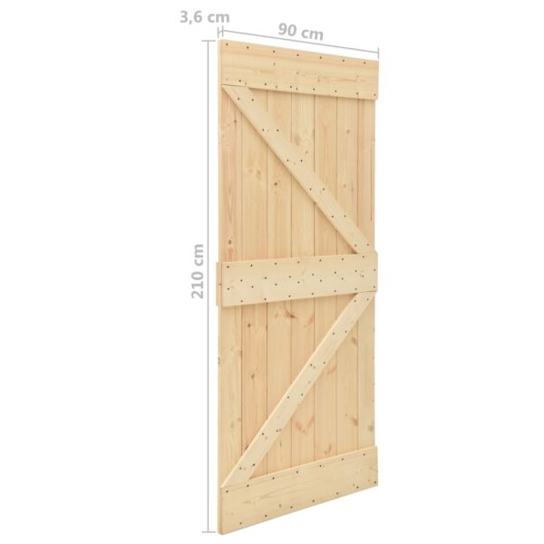 vidaXL Door 90x210 cm Solid Pine Wood - Image 9
