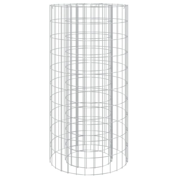 vidaXL Gabion Fire Pit Ø 50 cm Galvanised Iron - Image 2
