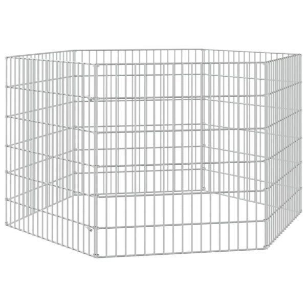 vidaXL Free Range Animal Enclosure 6-Panel 54x60 cm Galvanised Iron - Image 2