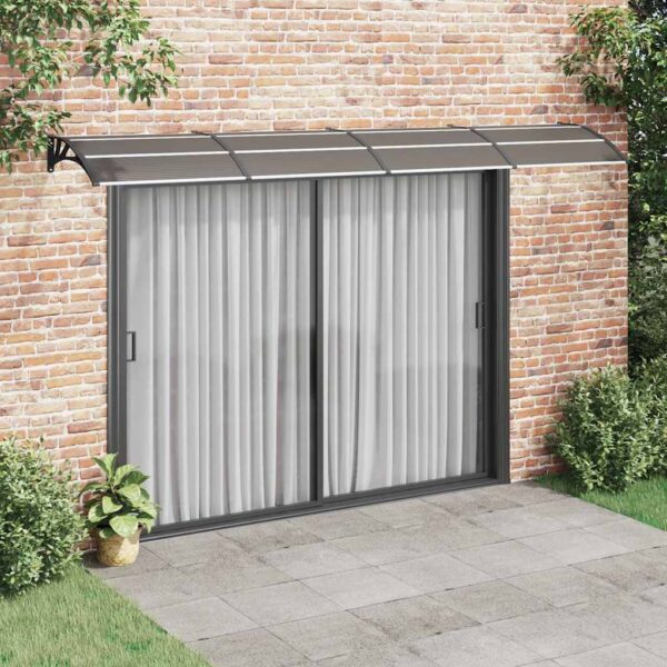 vidaXL Door Canopy Black 400x100 cm Polycarbonate - Image 1