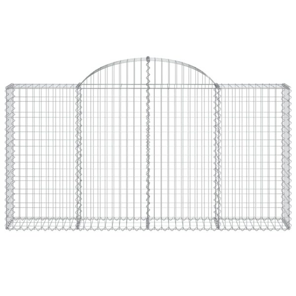 vidaXL Arched Gabion Basket 200x30x100/120 cm Galvanised Iron - Image 3