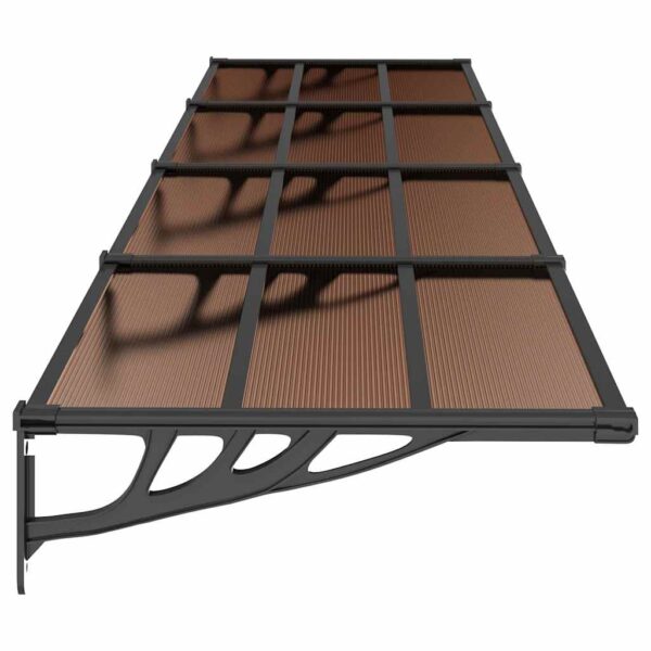 vidaXL Door Canopy Black 396x90 cm Polycarbonate - Image 4