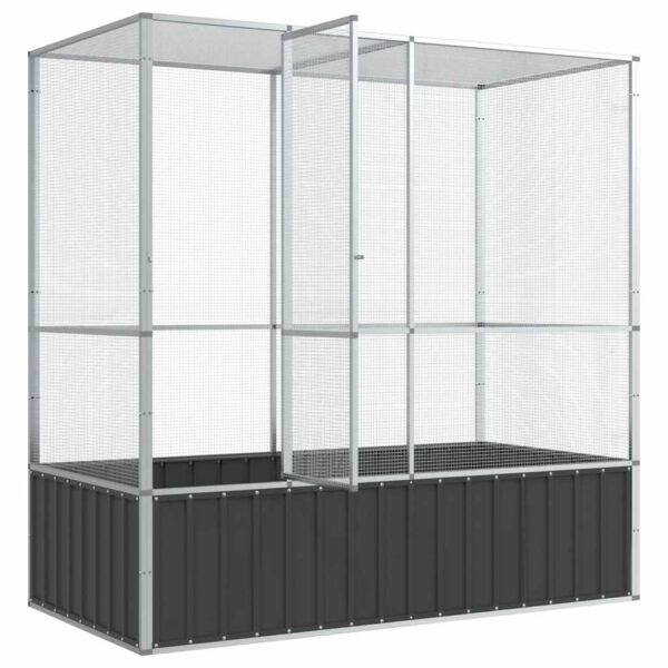 vidaXL Aviary Silver 210.5x107x212 cm Steel - Image 7