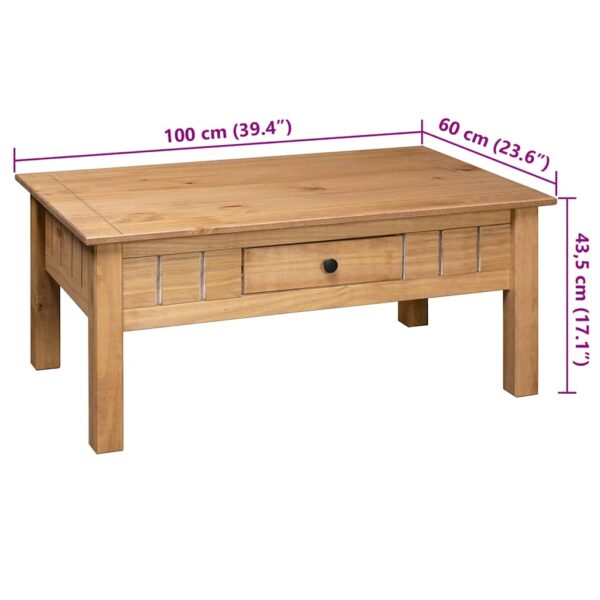 vidaXL Coffee Table 100x60x43.5 cm Solid Pine Wood Panama Range - Image 9