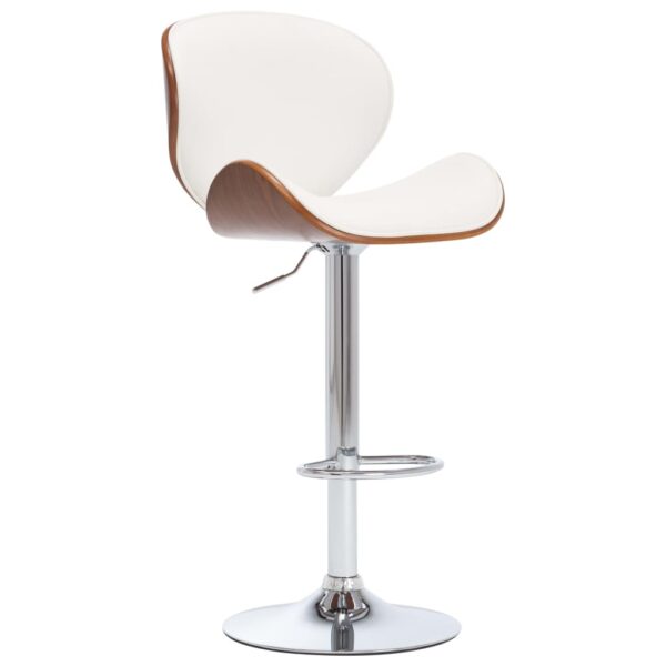 vidaXL Bar Stool White Faux Leather - Image 1
