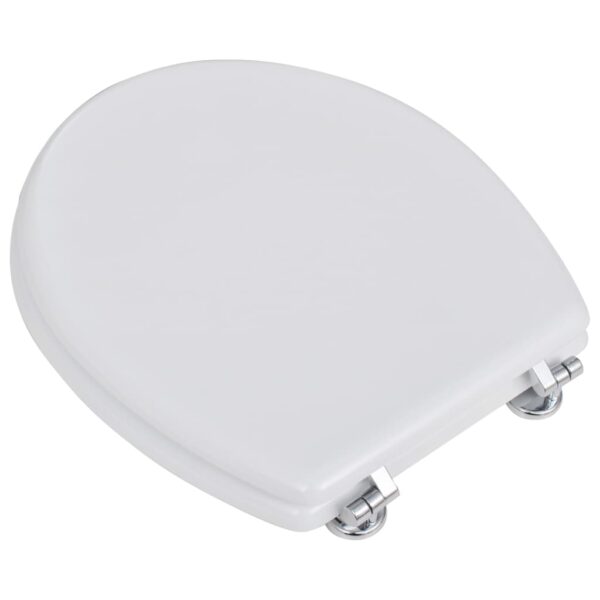 vidaXL Toilet Seats with Lids 2 pcs MDF White - Image 3