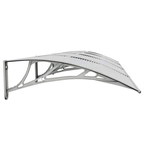 vidaXL Door Canopy Grey and Transparent 350x80 cm Polycarbonate - Image 5