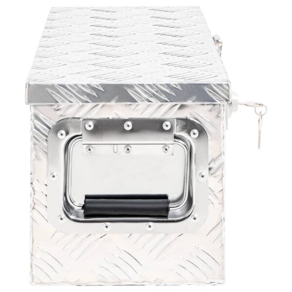 vidaXL Storage Box Silver 60x23.5x23 cm Aluminium - Image 3