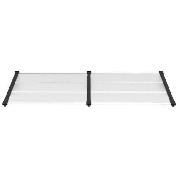 vidaXL Door Canopy Black and Transparent 199x90 cm Polycarbonate - Image 3