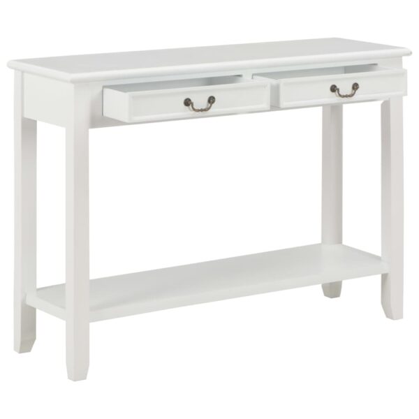 vidaXL Console Table White 110x35x80 cm Wood - Image 2