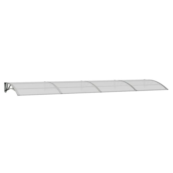 vidaXL Door Canopy Grey 400x100 cm Polycarbonate - Image 2