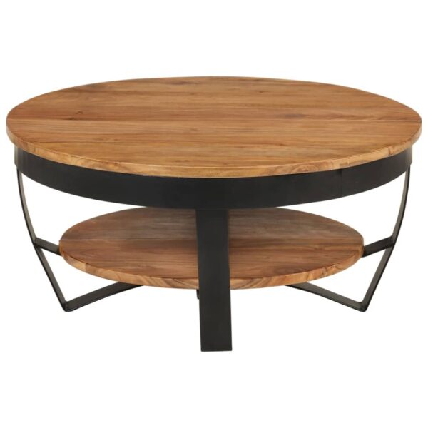 vidaXL Coffee Table 65x65x32 cm Solid Acacia Wood - Image 2