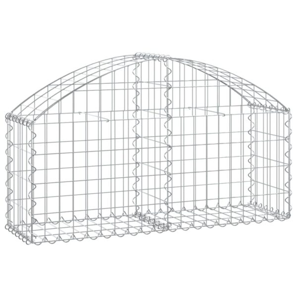 vidaXL Arched Gabion Basket 100x30x40/60 cm Galvanised Iron - Image 2