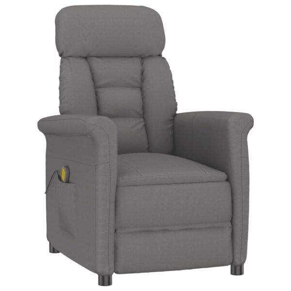 vidaXL Massage Chair Dark Grey Faux Suede Leather - Image 2
