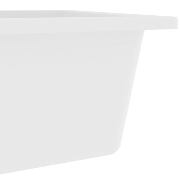 vidaXL Kitchen Sink with Overflow Hole White Granite - Image 5