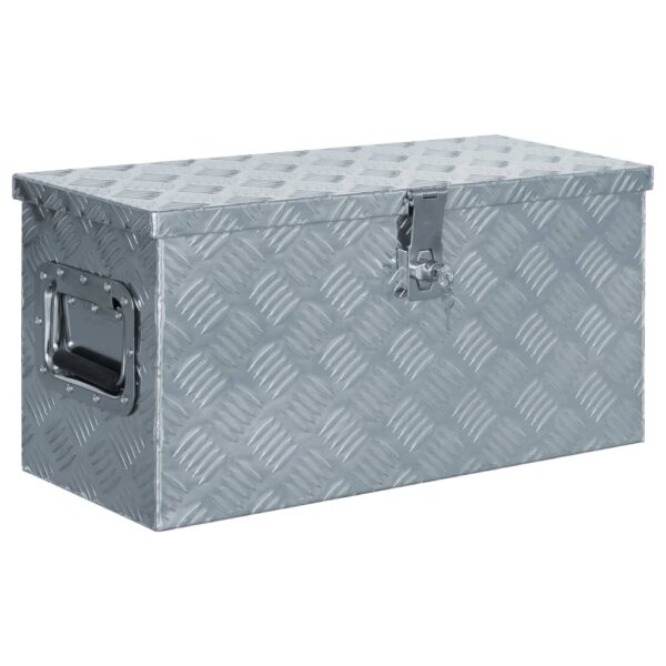 vidaXL Aluminium Box 61.5x26.5x30 cm Silver - Image 1