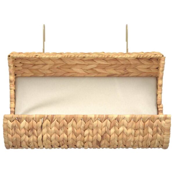 vidaXL Cat Bed with Cushion Water Hyacinth 37x20x20 cm - Image 3