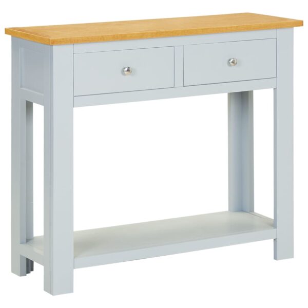 vidaXL Console Table 83x30x73 cm Solid Oak Wood - Image 1
