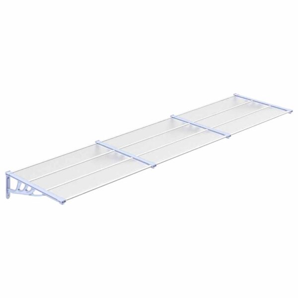 vidaXL Door Canopy Grey and Transparent 358.5x90 cm Polycarbonate - Image 2