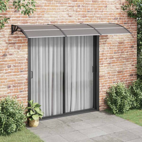 vidaXL Door Canopy Black 300x75 cm Polycarbonate - Image 1