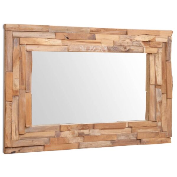 vidaXL Decorative Mirror Teak 90x60 cm Rectangular - Image 5