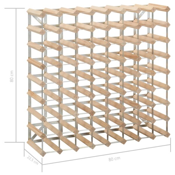 vidaXL Wine Rack for 72 Bottles Solid Pinewood - Image 5