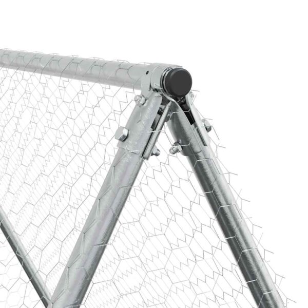 vidaXL Chicken Cage Silver 200x100x190 cm Galvanised Steel - Image 8