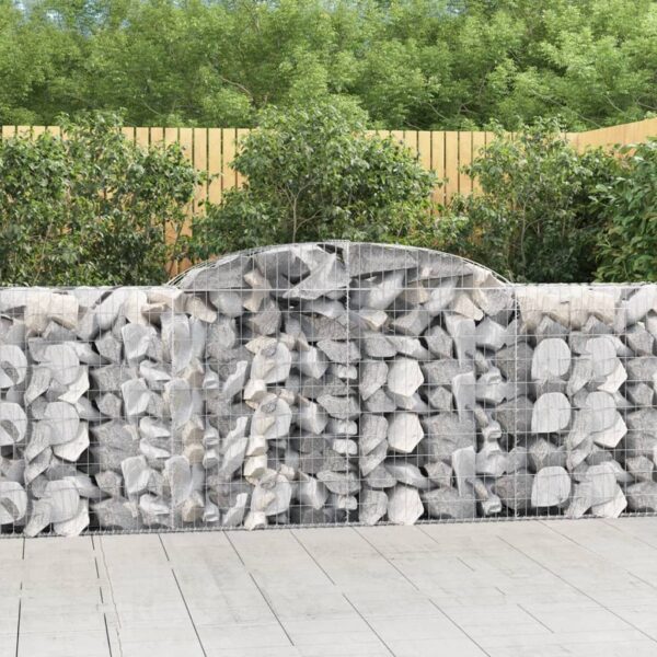 vidaXL Arched Gabion Basket 300x50x100/120 cm Galvanised Iron - Image 1