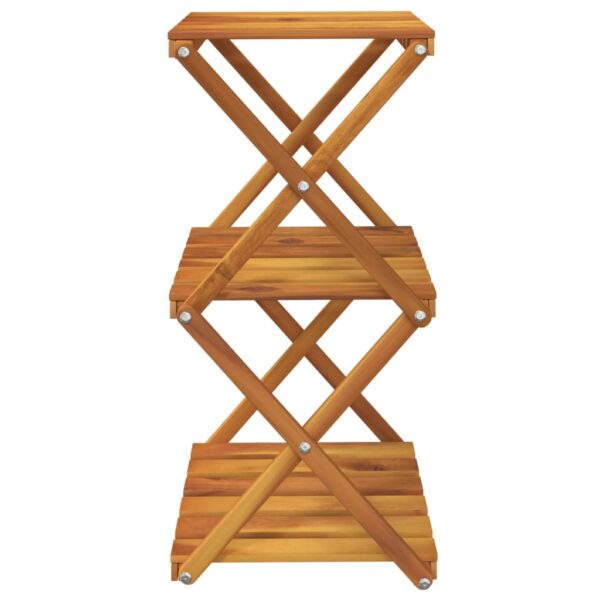vidaXL 3-Tier Folding Shelf Brown 43x31x63 cm Solid Wood Acacia - Image 5