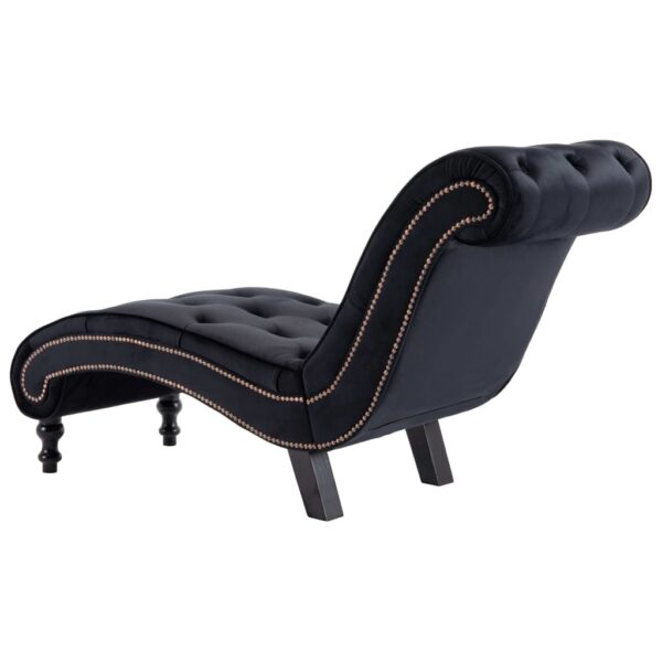 vidaXL Chaise Lounge Black Velvet - Image 5