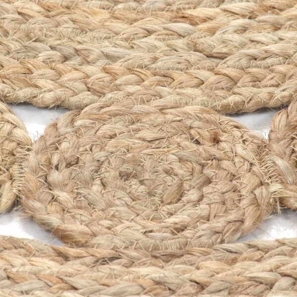 vidaXL Area Rug Braided Design Jute 120 cm Round - Image 4