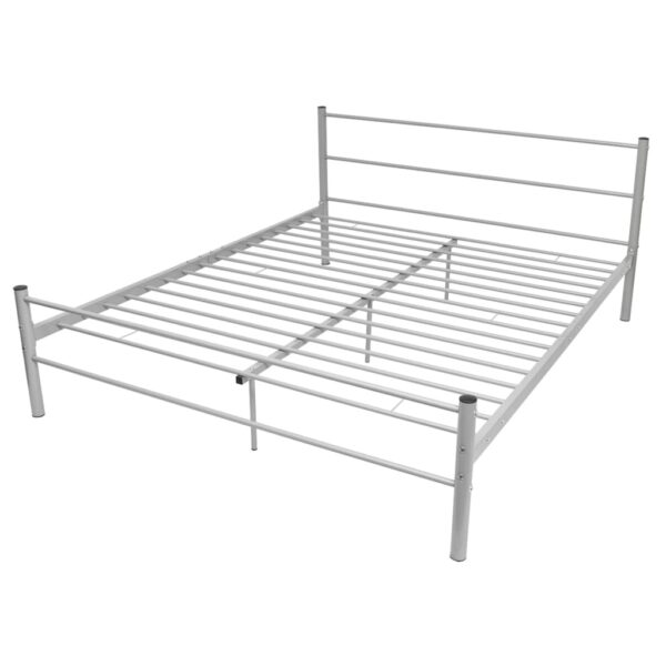 vidaXL Bed Frame without Mattress Grey Metal Queen Size - Image 2