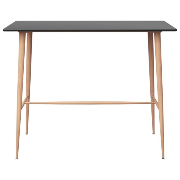vidaXL Bar Table Black 120x60x105 cm - Image 2