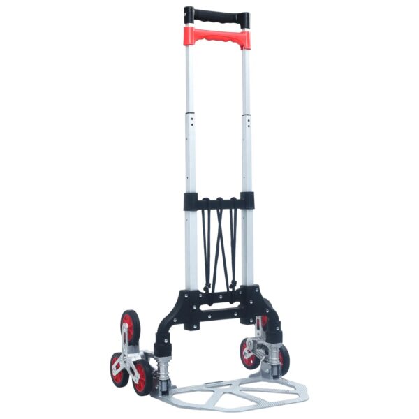 vidaXL Foldable Stair Transport Trolley 70 kg Aluminium Silver - Image 1