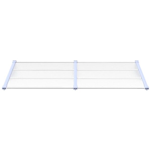 vidaXL Door Canopy Grey and Transparent 199x90 cm Polycarbonate - Image 3