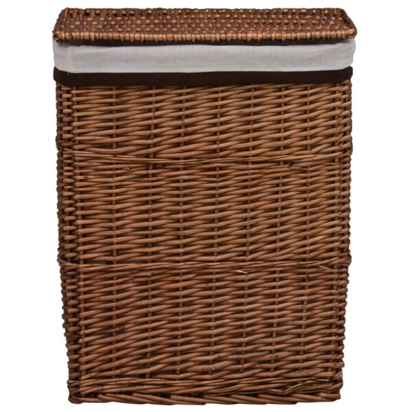 vidaXL Laundry Basket Brown Willow - Image 2